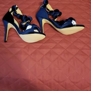 Navy blue T Strap Open toe Ankle Strap sandals